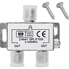 Mey İthalat 4818 2'li Uydu Çanak Splitter, Kablo Tv Rg6 Anten Çoklayıcı Dağıtıcı