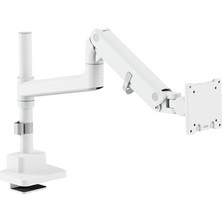 Mey İthalat Monitör Tutucusu - 1 Ekran - 57 Inçe Kadar - 27 kg Yük Kapasitesi - Gaz Basınç Yayı - Düz ve Kavisli Monitörler Için - Vesa 75X75 100X100 - Döndürme, Döndürme, Eğme - Beyaz