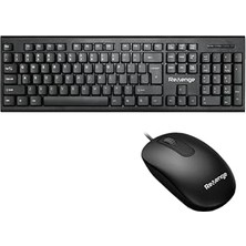 Mey İthalat Deskmate+ Siyah Türkçe Q Ev ve Ofis Kullanımına Uygun USB Kablolu Klavye ve Mouse Seti