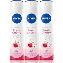 Mey İthalat Kadın Sprey Deodorant Fresh Cherry 48 Saat Koruma 150MLX3