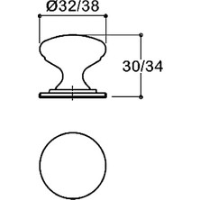 Mey İthalat Antik Rengi 32 mm Tek Delikli Kulp