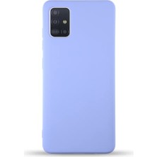 Mey İthalat Samsung Galaxy A51 Uyumlu Lila Silikon Kılıf, Iç Kadife Kapak