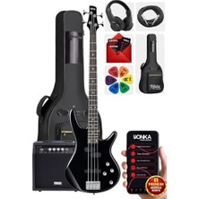 Mey İthalat MBG-400BK-20AMP 4 Telli Bas Gitar ve 20W Amfi Gigbag Kulaklık Full Set