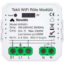 Mey İthalat Tuya Uyumlu Tekli Wifi Akıllı Anahtar Tek Çıkışlı, (10A - 220V Röle), Alexa Destekli Switch, Anahtar Girişli, Google Asistan