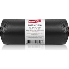 Mey İthalat Ağır Sanayi Çöp Torbası Jumbo Boy Siyah 10'lu 80X110 Cm, Dayanıklı ve Sızdırmaz, Çift Katlı, Geri Dönüştürülebilir