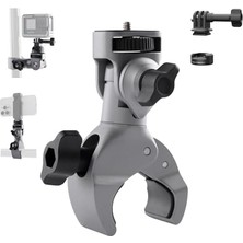 Mey İthalat Caplock Süper Sabitleme Kelepçesi; Motosiklet ve Bisiklet Gidon Tutucu | Alüminyum Malzeme, 1/4 Vidalı Ağır Hizmet Yengeç Klipsi, Gopro/djı OSMO/INSTA360 ile Uyumlu, Hızlı Montaj Sistemi
