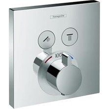 Mey İthalat 15763001 1 6 Yönlendiricili Kaba Valf Için Showerselect Modern Minimalist Otomatik Sıcaklık Kontrolü Kulplu Geniş Termostatik Duş Çıtası Krom