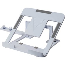 Mey İthalat Masaüstü Bilgisayar Kademeli Laptop Standı ve Telefon Standı, F28, Beyaz