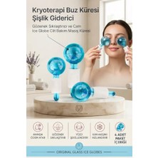 Mey İthalat 4'lü Şişlik Giderici Cam Buz Küresi, Yüz Masajı ve Kriyoterapi Etkili; 723367