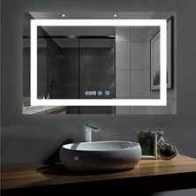 Mey İthalat Dokunmatik Akıllı Ayna Buhar Tutmayan 3 Renk Ledli Dekoratif Banyo Lavabo Aynası 50X70 cm