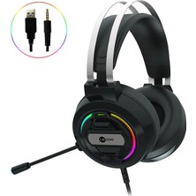 Die Grup Lecoo HT401 USB Kablolu Kulak Üstü Rgb LED Aydınlatmalı Oyuncu Kulaklığı - Ayarlanabilir Kafa Bandı, Konforlu Kulak Yastıkları, 2.2m Kablo, 268G Gaming Kulaklık Siyah