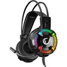 Mey İthalat Kulaklık, Styles Siyah USB 7.1 Version Rgb Oyuncu Mikrofonlu