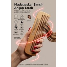 Die Grup %100 Doğal Madagaskar Şimşir Ahşap Tarak - 16 cm Anti-Statik Elektriklenme Önleyici El Yapımı Saç Derisi Masaj Tarağı Kepek Karşıtı Organik Saç Açma Tarağı 722264