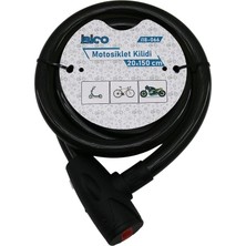 Anahtarlı Aç-Kapa Kilit Kapaklı Motor - Bisiklet Kilit Çelik Tel Siyah Şeffaf Kılıf 20MMX