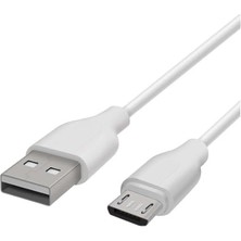 Mey İthalat Yetty Micro USB Kısa Hızlı Powerbank Şarj ve Data Kablosu 2.1A Beyaz 20 cm Ykb-04 (Micro Usb)