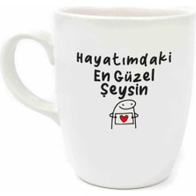 Die Grup Hayatımdaki En Güzel Şeysin Krem Oval Kupa - Hediyelik Kupa Fincan Mug