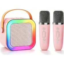 Die Grup Çocuklar Yetişkinler Için Mini Karaoke Makinesi Hoparlörü, 1-2 Kablosuz Mikrofonlu Taşınabilir Bluetooth, Noel Doğum Günü Hediyeleri Oyuncaklar Kız Erkek 4, 5, 6,7, 8,9,10,11,12+ Yaş Küçük Çocuk