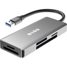 Mey İthalat SL-CR51 Type C ve Usb3.0 Cf/sd/m2 Ngff/micro Sd/ms 5 In 1 Metal Kart Okuyucu