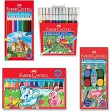 Die Grup Faber Castell Faber-Castell 4'lü Boya Seti (12'li Kuru-Sulu-Pastel-Keçeli Boya)