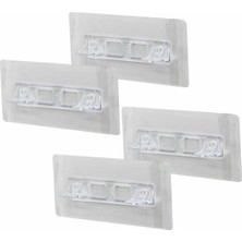 Mey İthalat Şeffaf 2X10 cm 4 Adet Raf Ayak Aparatı, Pvc Yapışkanlı ve Vidalanabilir