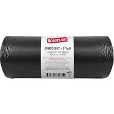Mey İthalat Endüstriyel Çöp Torbası Jumbo Boy Siyah 10'lu 80X110 Cm, Yırtılmaya Dayanıklı, Çift Katlı, Geri Dönüştürülebilir