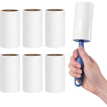 Mey İthalat Tüy Toplayıcı Set 7 Rulo + 1 Sap; Toplam 420 Yaprak, Kedi Köpek Tüyü ve Toz Temizleyici, Giyim, Koltuk, Halı ve Araç Koltuğu Için Güçlü Yapışkanlı Ekonomik Paket
