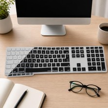 Mey İthalat Apple Magic Keyboard 1 A1243 Türkçe F Için Numerik Tuş Takımlı Siyah Silikon Klavye Kapağı