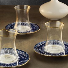 Die Grup Sandro Moreno 1453 Deep Blue Gold 12 Parça Altı Kişilik Çay Seti 110 ml
