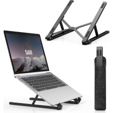 Mey İthalat X2 Alüminyum Laptop Standı, Taşıma Çantalı, Siyah