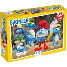 Die Grup Şirinler Lisanslı 100 Parça 34X24CM Çocuk Puzzle Yapboz Serisi
