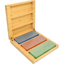 Mey İthalat Elmas Bileme Taşı, Kutu Içinde Sert Ahşap, 15,2 cm / 6 Inç, 3 Tanecikli 3 Bileme Taşından Oluşan Set, W6EFC