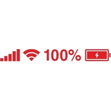 Mey İthalat 25 x 3 cm Bildirim Çubuğu Pil Wifi Şarj Batarya Oto Sticker Araba Cam Sticker