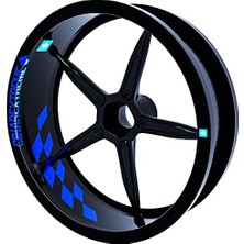 Mey İthalat Gp Flag Damalı Reflektif Mavi Iç Jant Şeridi Stickerı