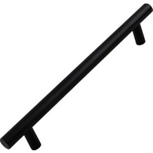 Mey İthalat Çubuk Mat Siyah Metal Mobilya Mutfak Dolabı ve Çekmece Kulpu (160 Mm-16.0 Cm)