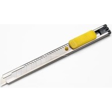 Mey İthalat Mini Maket Bıçağı 9 mm 0.4 Mm, Metal Gövdeli, Kırılabilir Ince Uçlu, Otomatik Kilitlemeli, Kağıt Karton Hobi ve Ofis Kesim Bıçağı