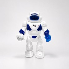Die Grup Oyuncak Işıklı Sesli Hareketli Robot Oyuncak 23 cm LED Efektli Pilli Dans Eden Akıllı Robot (Beyaz)