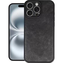 Motto Ticaret Apple Iphone 16 Pro Kılıf Aras Deri Kapak - Siyah