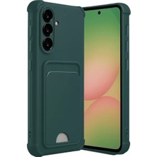 Motto Ticaret Samsung Galaxy A36 Kılıf Kelvin Kartvizitli Silikon - Koyu Yeşil
