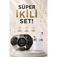 Die Grup Akıllı Saat ve Kulaklık Seti Dokunmatik Ekran 5.0 Bluetooth Bağlantılı Sesli Görüşme