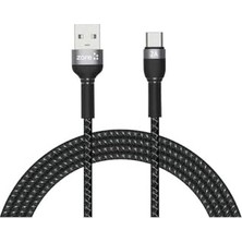 Trendexa Siyah Shira Serisi Type-C USB Kablo 2 Metre