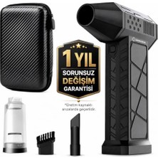 Trendexa X3 2026 Şarjlı Hava Üfleyici & Vakum; Gerçek 130000 Rpm, 8000 Mah Batarya, 3 Kademeli Turbo Toz Üfleyici ve Çekici, Bilgisayar, Klavye, Ev, Araç ve Dış Mekan Kullanımı, Çantalı