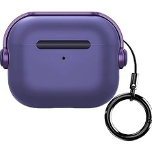 Trendexa Airpods 3 Uyumlu Mor Sert Kılıf, Kilitli Kapak ve Askı Aparatı