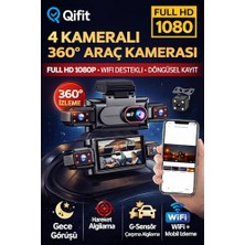 Trendexa 4 Kameralı 360 Derece Araç Kamerası, Full Hd 1080P, Wifi Destekli, Gece Görüşlü, G-Sensör, Döngüsel Kayıt, Mobil Izleme