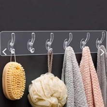 Trendexa 5'li Şeffaf Süper Yapışkan Askı, Banyo ve Mutfak Düzenleyici Askı, Kendinden Yapışkanlı
