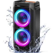 Trendexa 100W Bluetooth Hoparlörler V5.3; Taşınabilir Ipx6 Suya Dayanıklı Parti HOPARLÖRÜ/110DB Büyük Ses/dsp, Işıklı Karaoke Outdoor Boombox/mikrofon ve Gitar Bağlantı Noktası/echo/usb/adaptör
