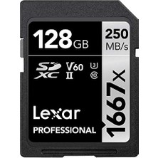 Trendexa Professional 1667X Sd Kart 128 Gb, Sdxc Uhs-Iı Bellek Kartı, 250 Mb/s'ye Kadar Okuma, 120 Mb/s'ye Kadar Yazma, Sınıf 10, U3, V60, Sd Için Profesyonel Fotoğrafçı, Videografer (LSD128CB1667)
