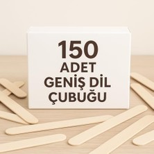 Trendexa 150 Adet Ahşap Büyük Geniş Dil Çubuğu Abeslang Dondurma Dil Basma Ağda Çubuğu