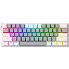 Trendexa K617-RGB 16,8 Milyon Rgb Aydınlatma, Red Switch Fizz%60 Q Türkçe Kablolu Mekanik Oyuncu Klavyesi, Gri Beyaz