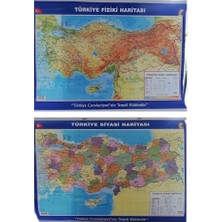 Trendexa 50X70 cm Çift Taraflı Türkiye Haritası, Siyasi ve Fiziki, Çıtalı