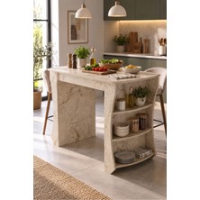 Sulorahome Mutfak Adası ve Kahvaltı Masası Raflı Çok Amaçlı Masa 120X60 cm